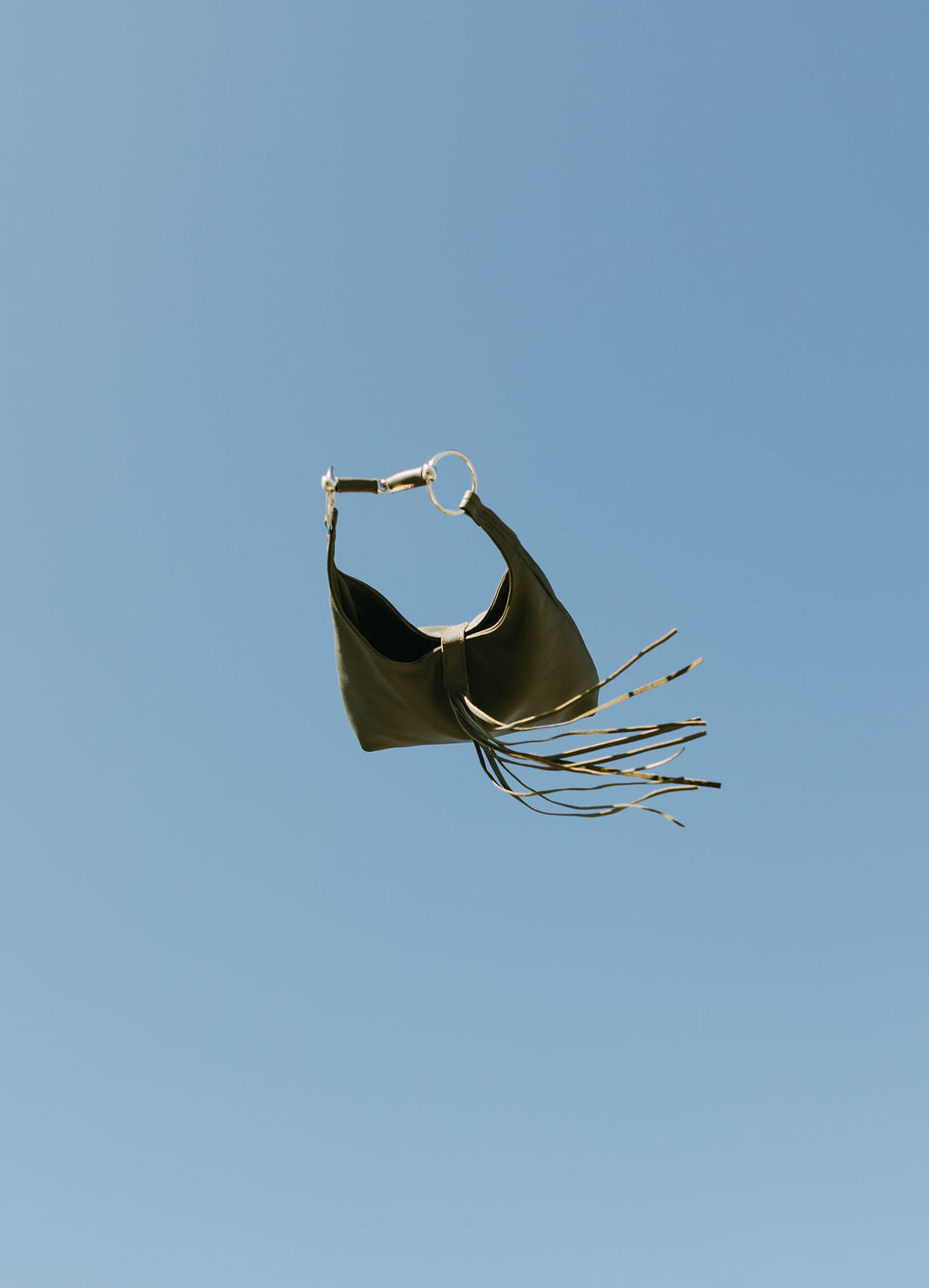 Olive Fringe Hobo Bit Bag