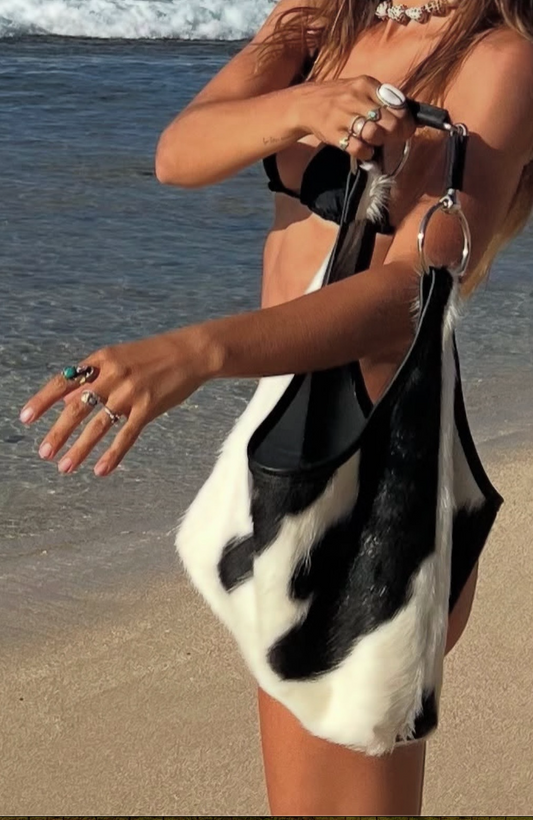 Cowhide Tote Bit Bag